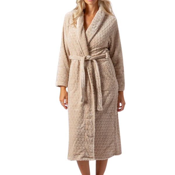 Trofé Morgonrock silkfleece struktur - Beige