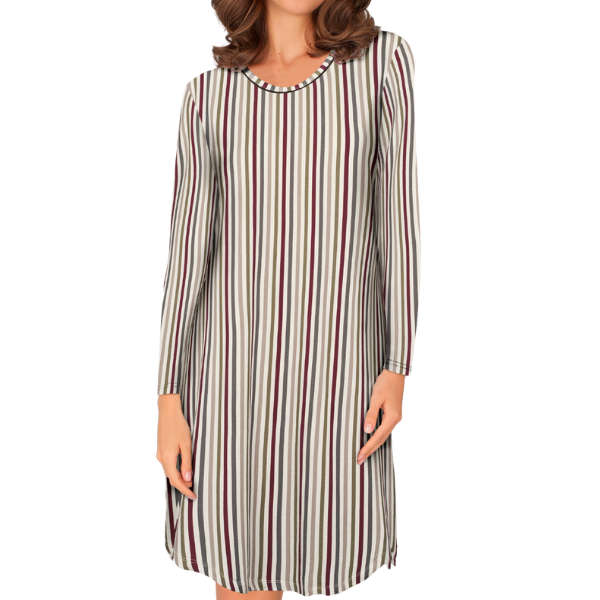 Lady Avenue Bambu nattlinne - Randigt plommon