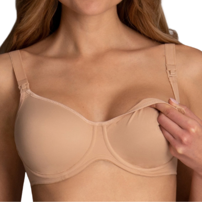 Anita amningsbh basic sand framifrån